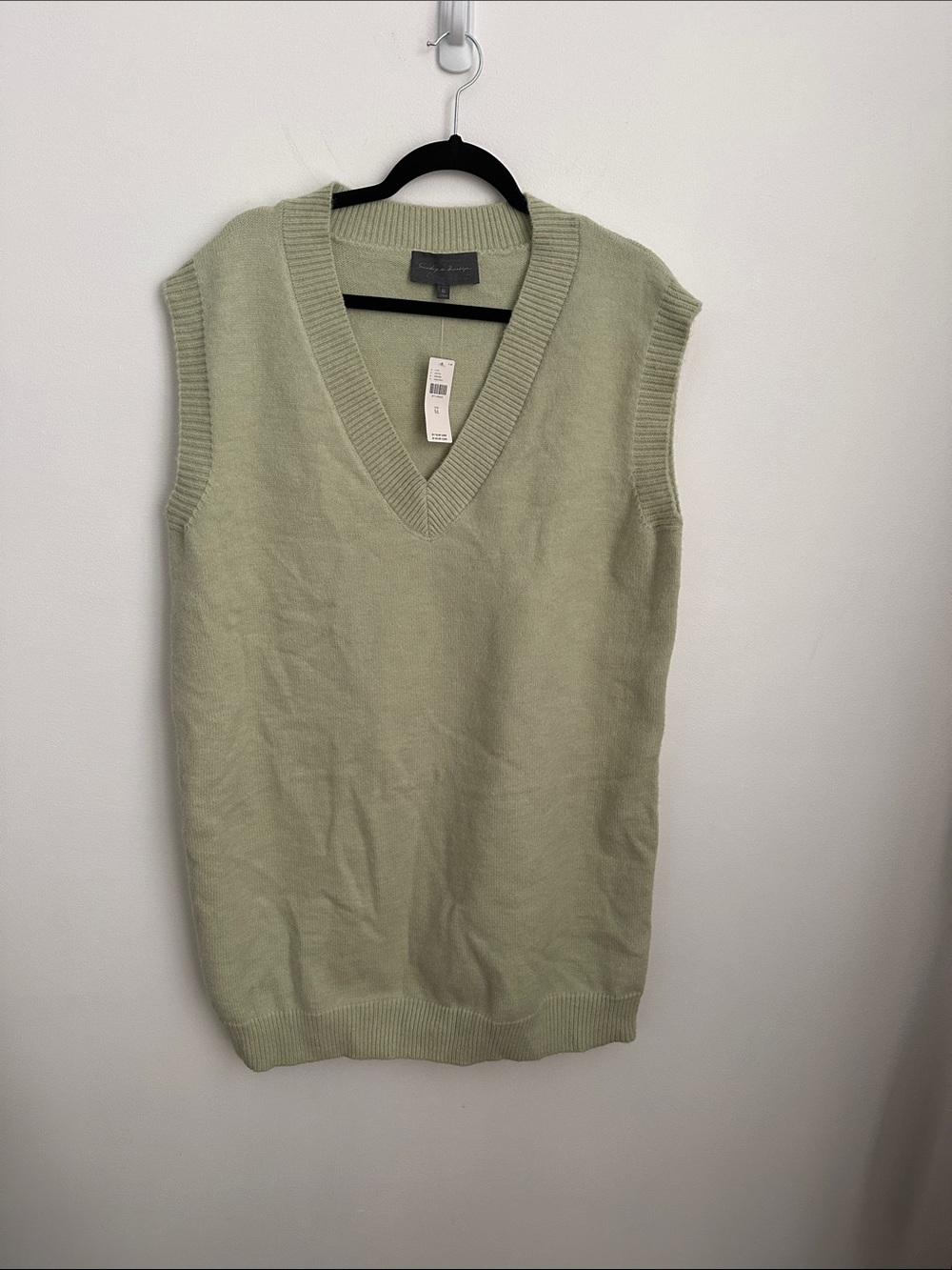 Sunday in Brooklyn Sleeveless V-Neck Sweater Vest in Sage